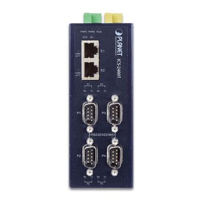 Planet průmyslový konvertor RS-232/422/485 na IP, 4x COM, 2x 100Base-T, ESD+EFT 6kV