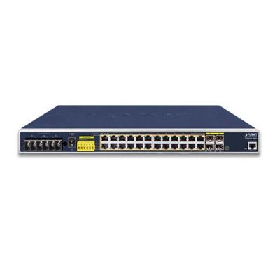 Planet IGS-6325-24P4S průmyslový L3 switch, 24x1Gb, 4x1Gb SFP, PoE 802.3at 440W, 48-56VDC, -40~75°C, IP30, fanless