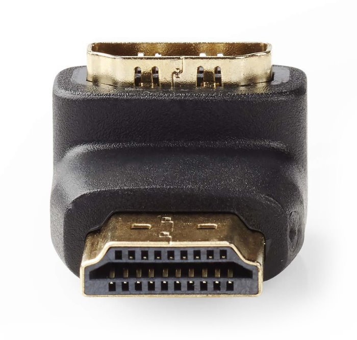 NEDIS adaptér HDMI úhlový 90°/ HDMI konektor - HDMI zásuvka/ černý/ box