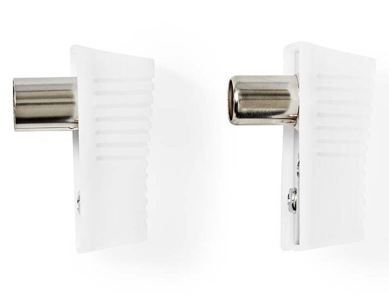 NEDIS IEC (koaxiální) konektor/ zástrčka + zásuvka - úhlový/ 2 kusy/ bílá/ BOX