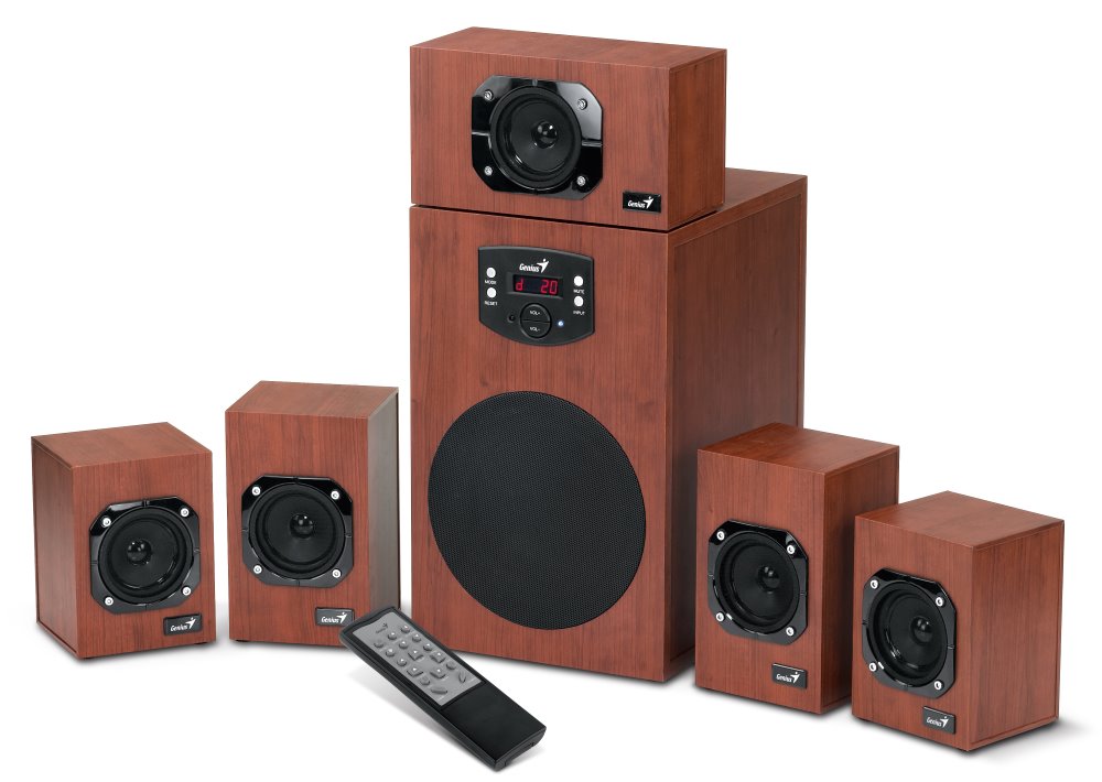 GENIUS repro SW-HF 5.1 4600 Ver. II/ 5.1/ 120W/ Dřevěné/ Dálkový ovladač