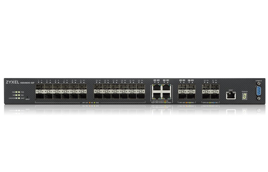 Zyxel XGS4600-32F  32-port Managed Layer3+ Gigabit switch, 24x Gigabit SFP + 4x Gigabit dual personality (RJ45/SFP) + 4x