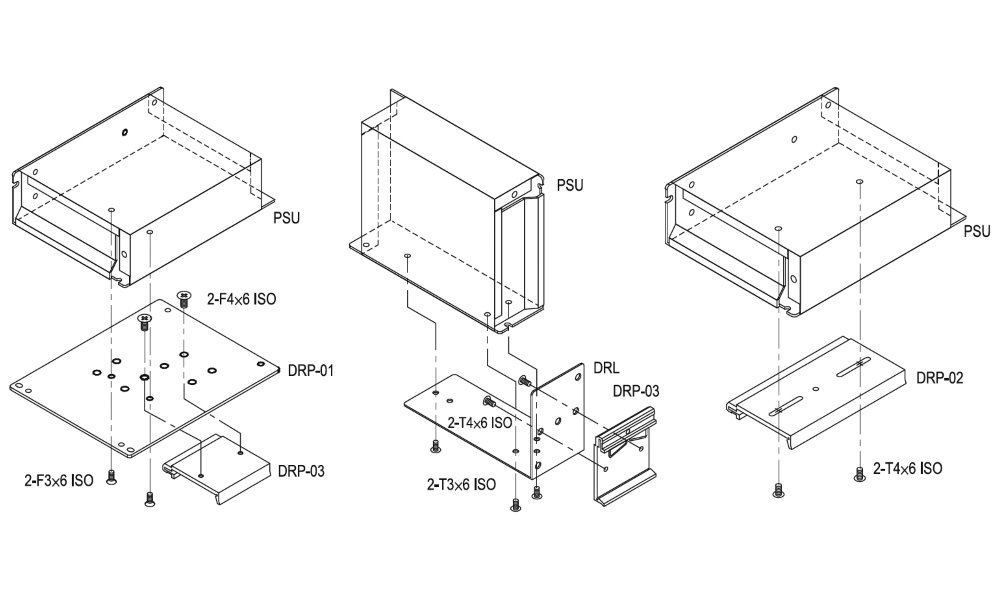 MEANWELL DRP-03 montážní DIN příchytka úzká ke zdrojům MeanWell