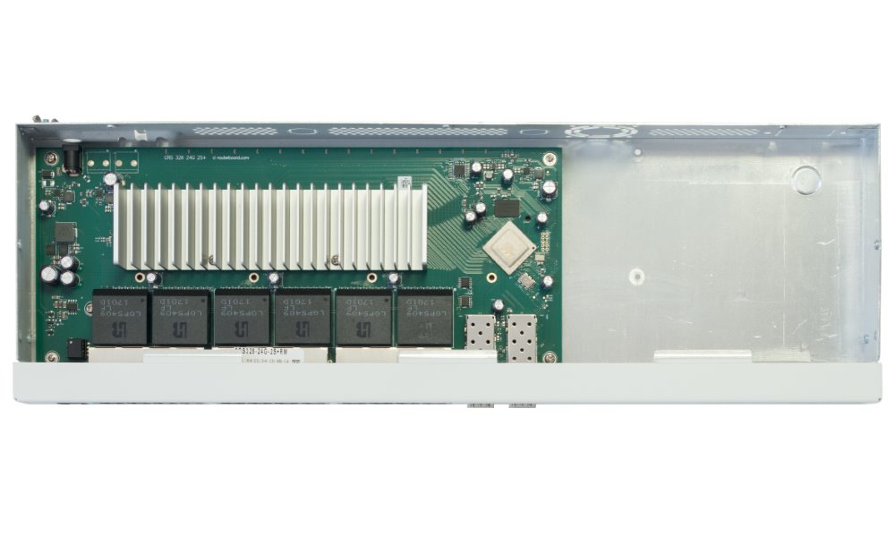 MikroTik Cloud Router Switch CRS326-24G-2S+RM, 800MHz CPU, 512MB, 24x GbE, 2xSFP+cage, ROS L5, PSU,1U Rackmount