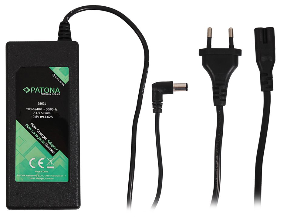 PATONA napájecí adaptér k ntb/ 19,5V/4,62A 90W/ konektor 7,4x5mm+pin/ DELL PREMIUM/ délka kabelu 2,5 m