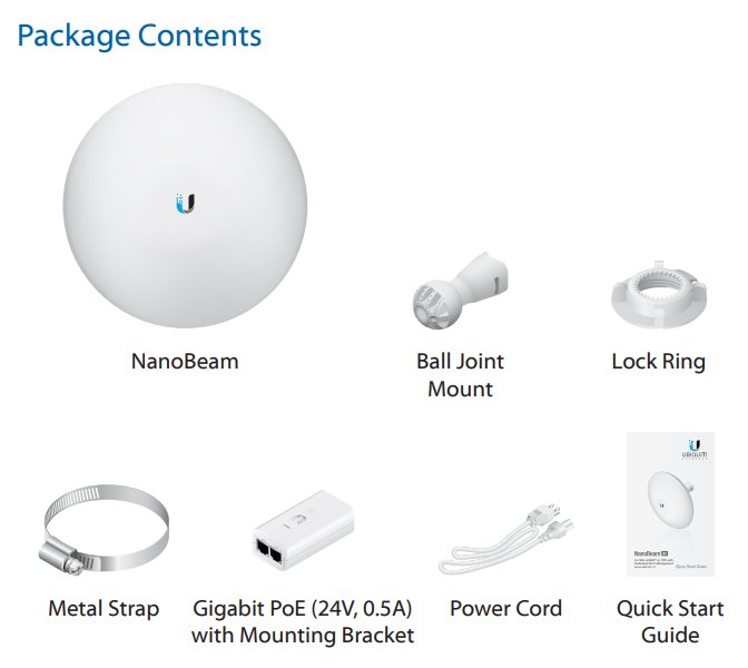 Ubiquiti NanoBeam 2AC 13 - AP/client 2.4GHz, anténa 13dBi MIMO2x2, airMAX AC, 1x Gbit RJ45, PoE 24V