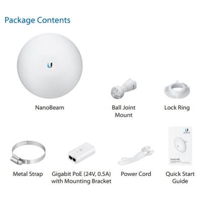 Ubiquiti NanoBeam 2AC 13 - AP/client 2.4GHz, anténa 13dBi MIMO2x2, airMAX AC, 1x Gbit RJ45, PoE 24V