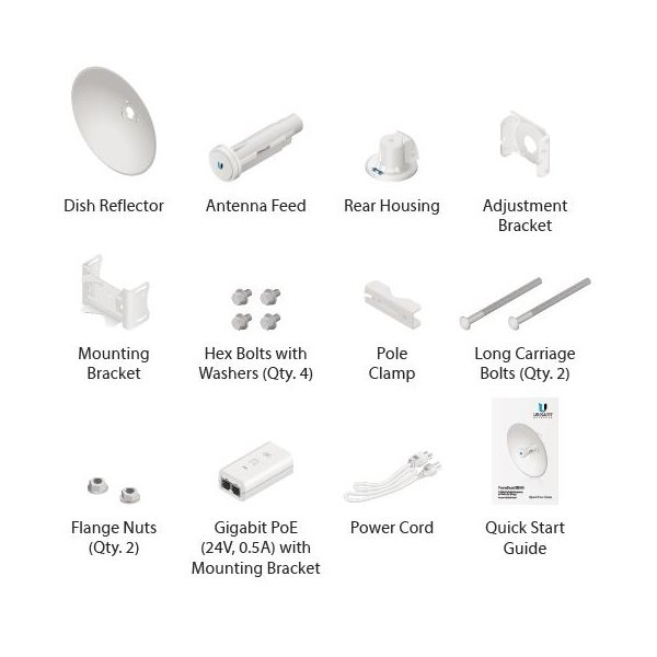 Ubiquiti PowerBeam 5AC Gen2 - AP/client 5GHz, anténa 25dBi MIMO2x2, airMAX AC, 1x Gbit RJ45, PoE 24V - sada 5ks