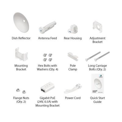 Ubiquiti PowerBeam 5AC Gen2 - AP/client 5GHz, anténa 25dBi MIMO2x2, airMAX AC, 1x Gbit RJ45, PoE 24V - sada 5ks