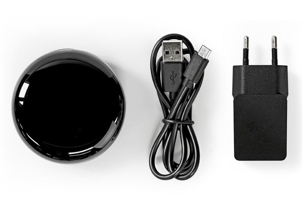 NEDIS Wi-Fi chytrý univerzální dálkový ovladač/ infračervený/ USB/ Google Home/ Alexa/ černý