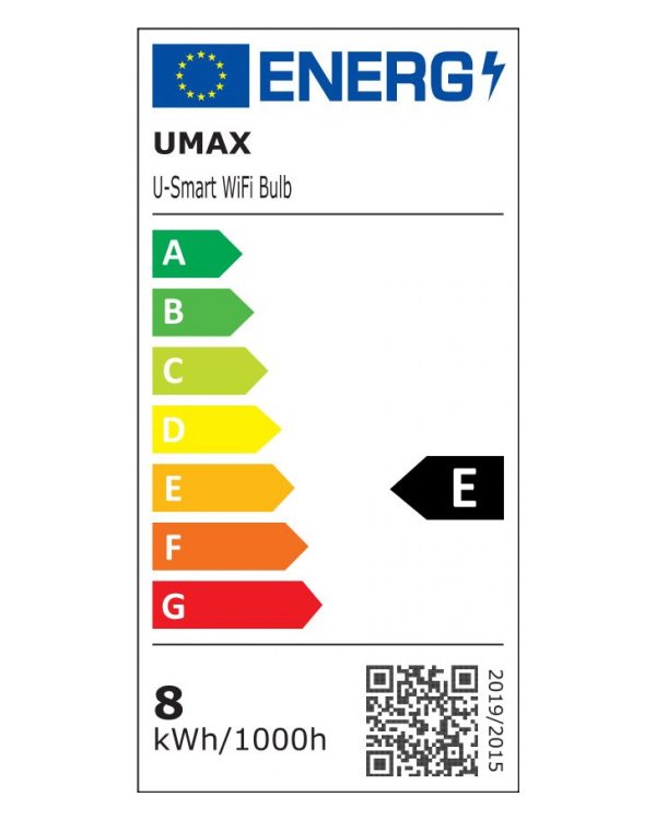 UMAX chytrá LED žárovka U-Smart Wifi Bulb/ Wi-Fi/ E27/ 8W/ 110-250V/ čeština/ RGB/ stmívatelná