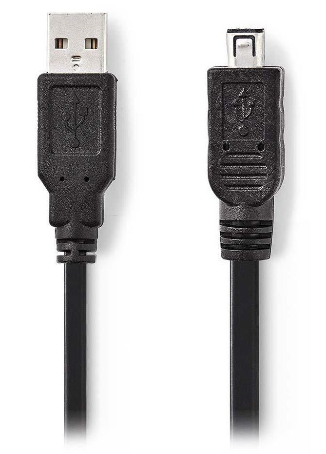 NEDIS kabel USB 2.0 USB/ zástrčka USB-A - zástrčka Hirose Mini 4kolíkový/ černá/ 2m