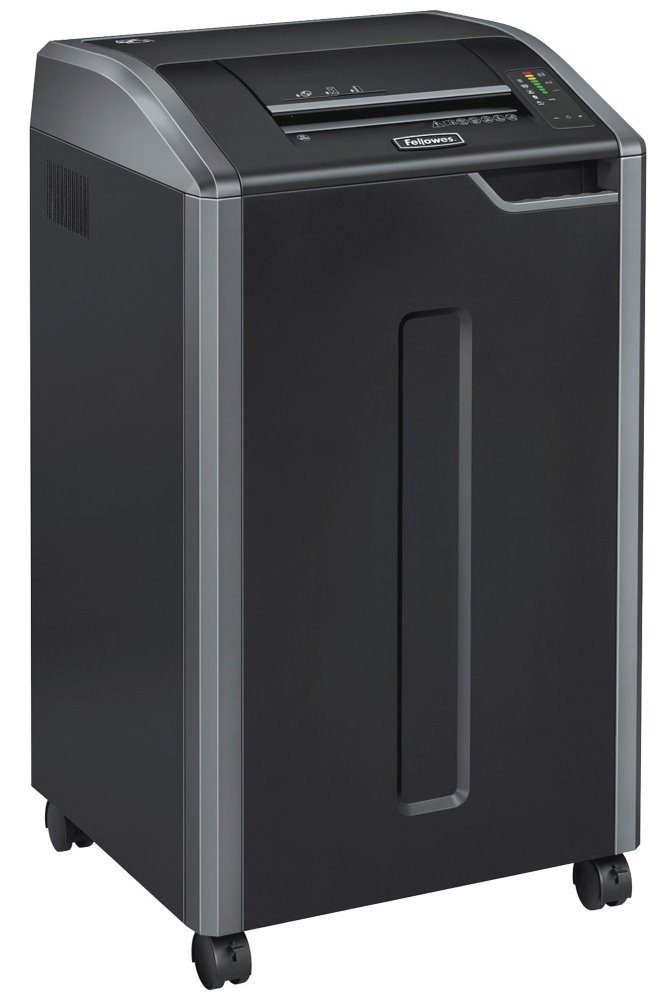 FELLOWES skartovač 425 i/ přímý řez 5,8 mm/ objem koše 114 l/ stupeň utajení P-2/ černý