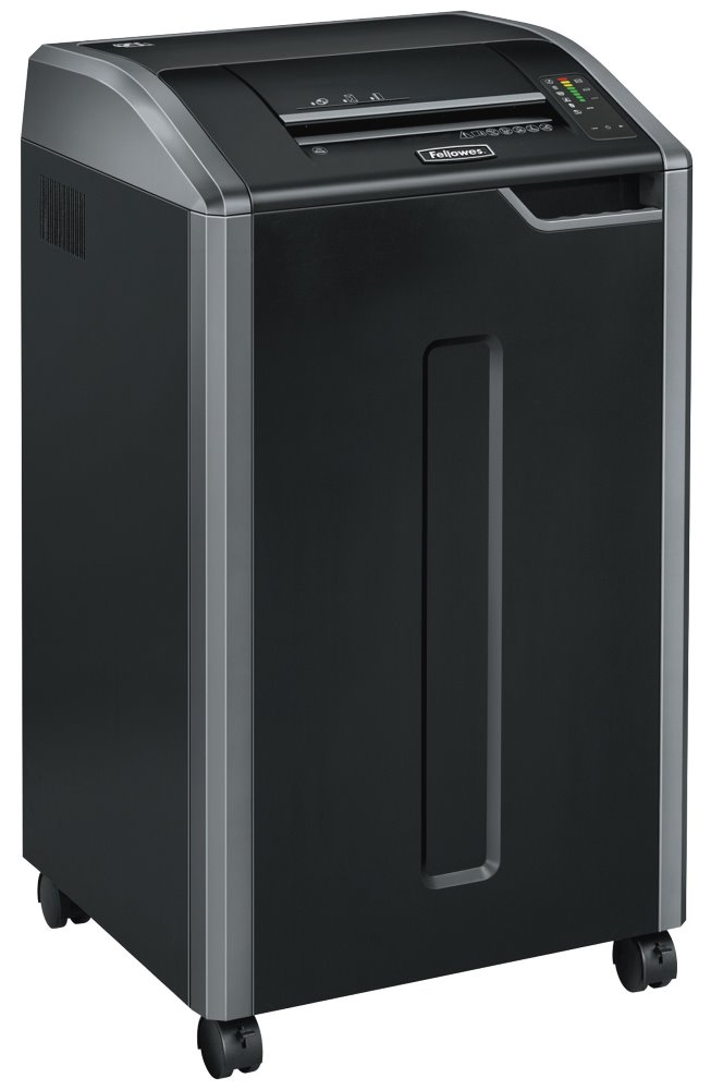 FELLOWES skartovač 425 Ci/ křžový řez 4x30 mm/ objem koše 114 l/ stupeň utajení P-4 (důvěrné)/ černý