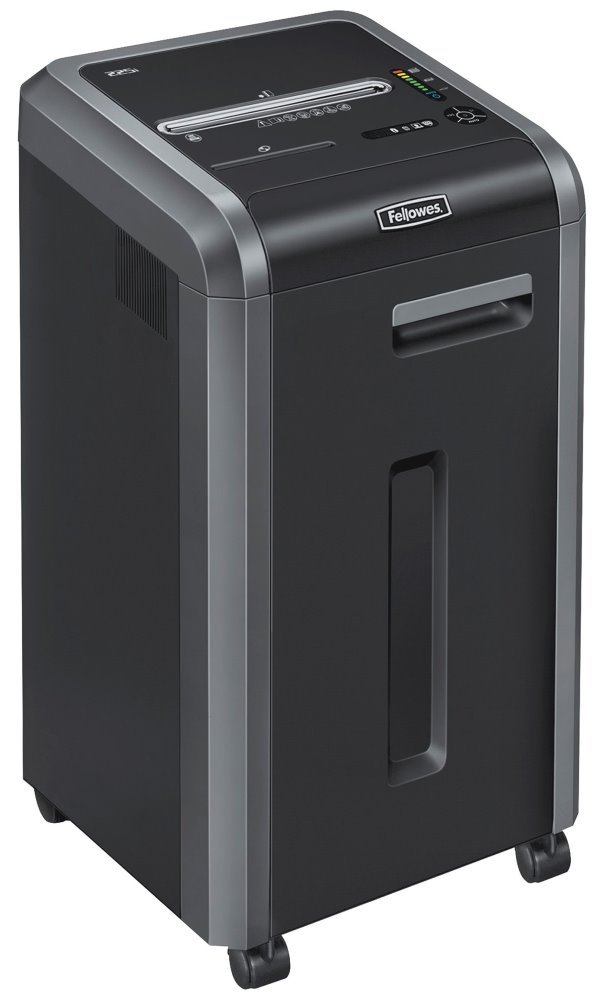 FELLOWES skartovač 225 i/ přímý řez 5,8 mm/ objem koše 60 l/ stupeň utajení P-2/ černý