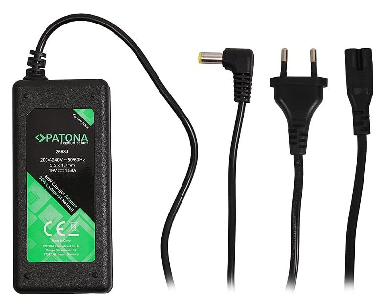 PATONA napájecí adaptér k ntb/ 19V/1,58A 30W/ konektor 5,5x1,7mm/ ACER ASPIRE ONE PREMIUM/ délka kabelu 2,5 m