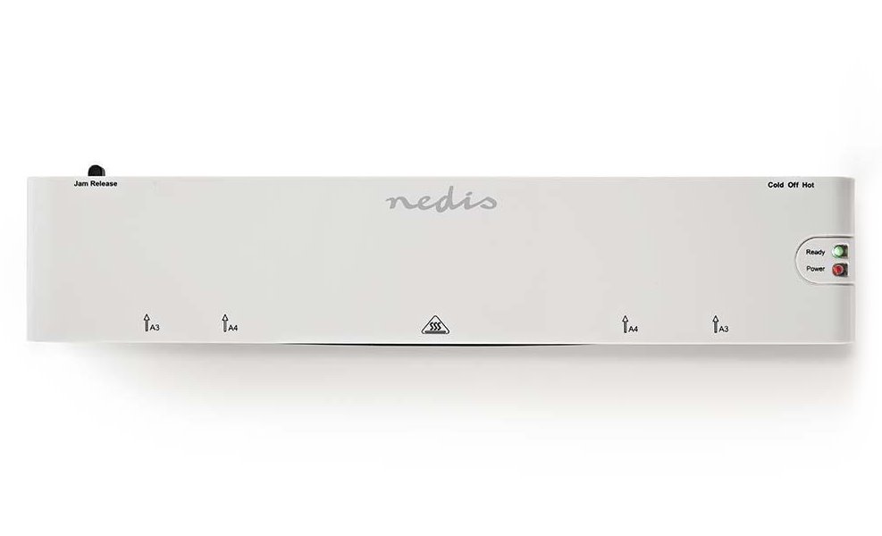 NEDIS laminátor/ formát A3/ laminovací šířka 300 mm/ fólie 75-125 mic/ teplý a studený proces/ bílá