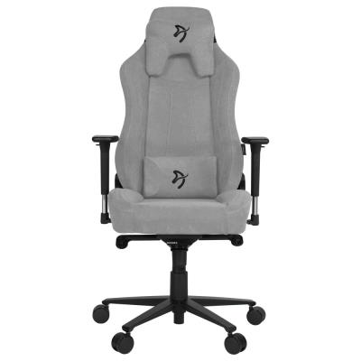 AROZZI herní židle VERNAZZA Soft Fabric Light Grey/ povrch Elastron/ světle šedá