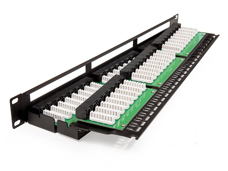 DATACOM Patch panel 19" UTP 48 port CAT5E LSA 1U BK (6x8p)