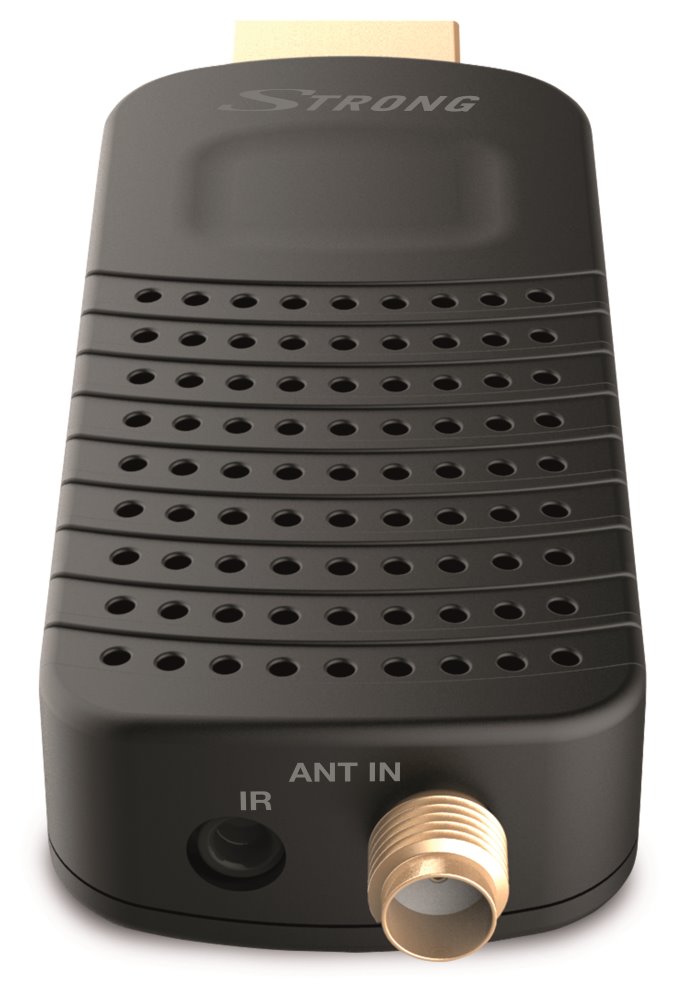 STRONG DVB-T/T2 tuner HDMI stick SRT 82/ Full HD/ H.265/HEVC/ externí anténa/ EPG/ PVR/ HDMI/ USB/ micro USB/ IR/ černý