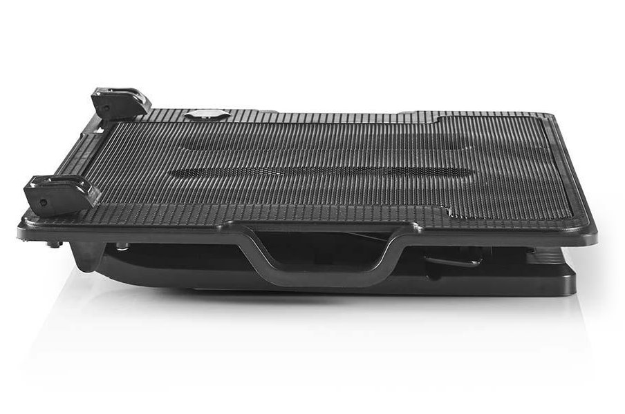 NEDIS stojan na notebook/ univerzální/ pro notebooky do 18"/ 2x ventilátor 140 mm/ USB/ plast-kov/ černý