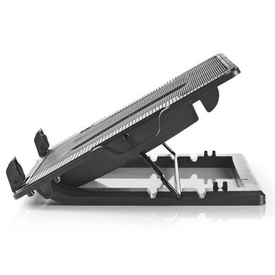 NEDIS stojan na notebook/ univerzální/ pro notebooky do 18"/ 2x ventilátor 140 mm/ USB/ plast-kov/ černý