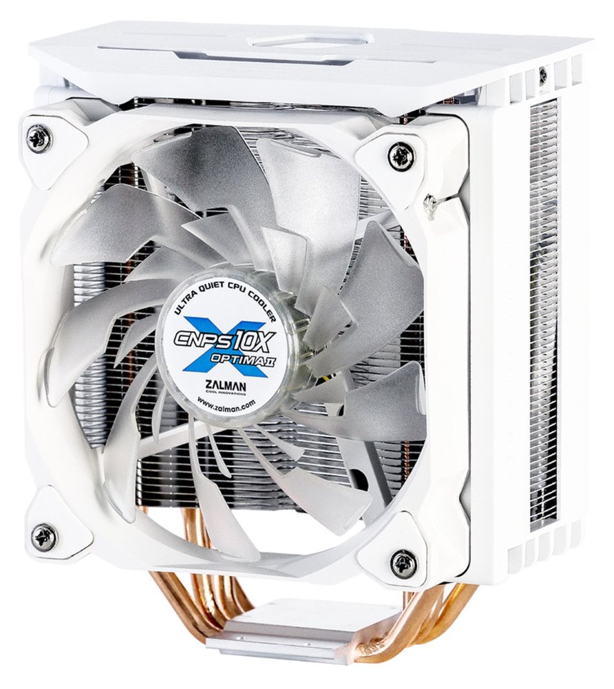 Zalman chladič CPU CNPS10X OPTIMA II / 120mm RGB ventilátor / heatpipe / PWM / výška 160mm / pro AMD i Intel / bílý