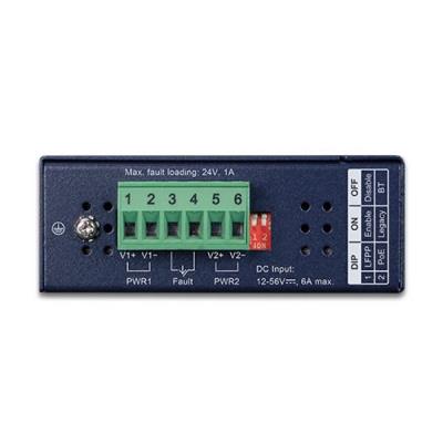 Planet IGUP-805AT PoE++ konvertor 802.3bt 95W, 1x 1000Base-T, 1x SFP 100/1000Base-X, dual power 12-56VDC, -40 až 75st.