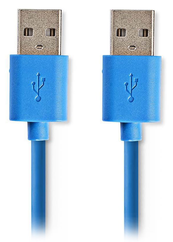NEDIS kabel USB 3.0/ zástrčka USB-A - zástrčka USB-A/ modrý/ 2m