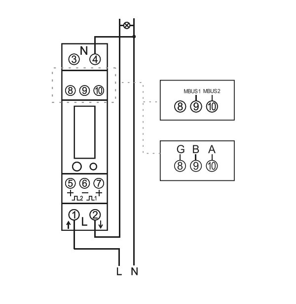 Eastron SDM120 Modbus elektroměr pro LAN ovladač v3
