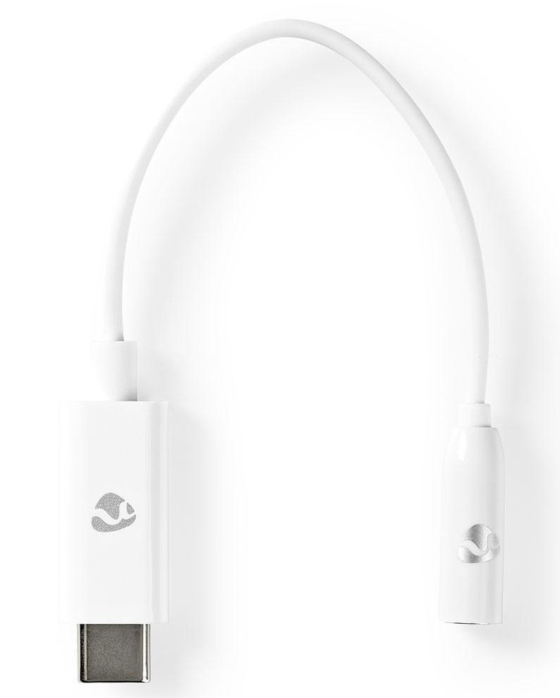 NEDIS USB-C adaptér/ USB-C Zástrčka – 3,5 mm jack zásuvka/ bílý/ box/ 15cm