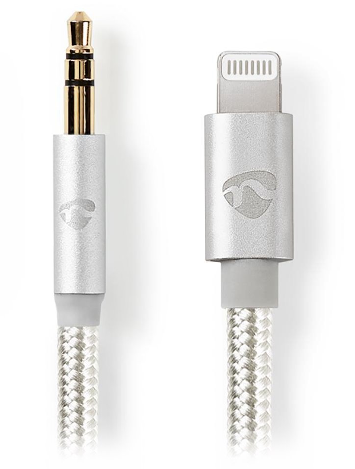 NEDIS PROFIGOLD Apple Lightning 8pin kabel s adaptérem/ Apple Lightning zástrčka – 3,5 mm jack zástrčka/ nylon/ BOX/ 1m