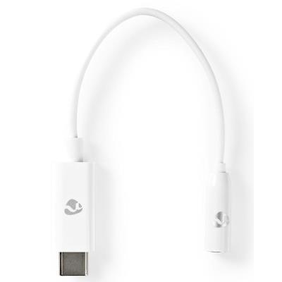NEDIS USB-C adaptér/ USB-C Zástrčka – 3,5 mm jack zásuvka/ bílý/ box/ 15cm