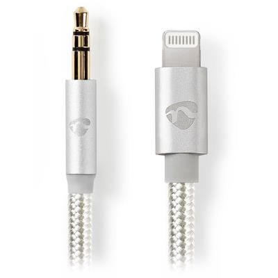 NEDIS PROFIGOLD Apple Lightning 8pin kabel s adaptérem/ Apple Lightning zástrčka – 3,5 mm jack zástrčka/ nylon/ BOX/ 1m