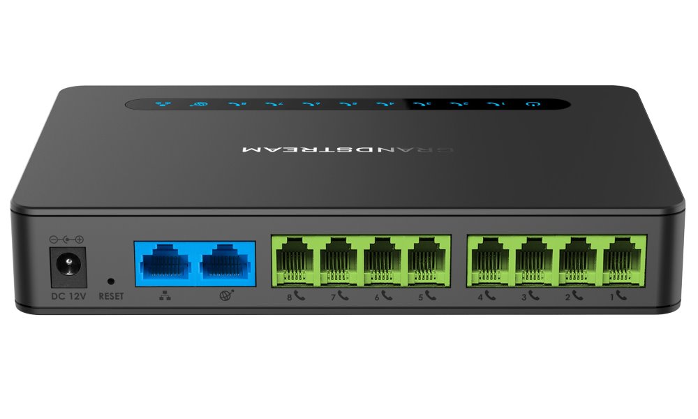 Grandstream HT818 analogový převodník 8x FXS, 2 SIP účty, 2x Gbit LAN, NAT router, 3-cestná konf., auto-provisio.