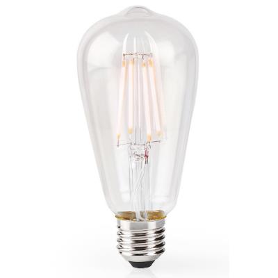 NEDIS Wi-Fi chytrá LED žárovka s vláknem/ E27/ ST64/ 5W/ 230V/ 500lm/ 2700K/ teplá bílá/ stmívatelná/ čirá