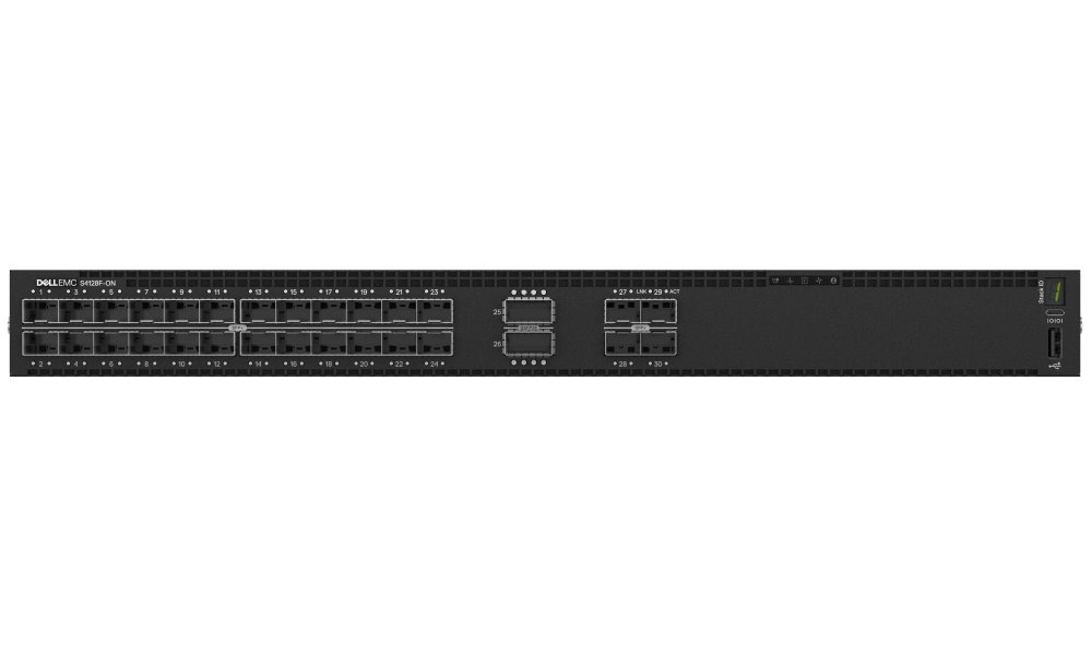 DELL Networking S4128F-ON switch/ 28x 10GbE SFP+/ 2 x QSFP28/ IO to PSU/ 2x zdroj/ reverse / management/ 1Y CAR