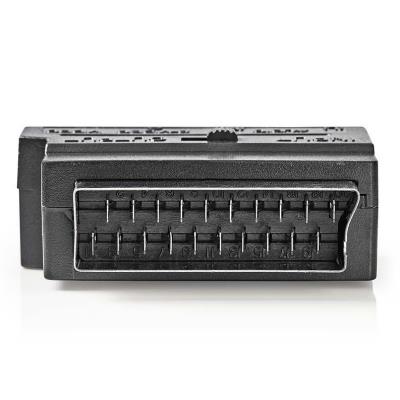 NEDIS přepínatelný SCART adaptér / SCART zástrčka - S-Video zásuvka + 3x RCA zásuvka/ černý