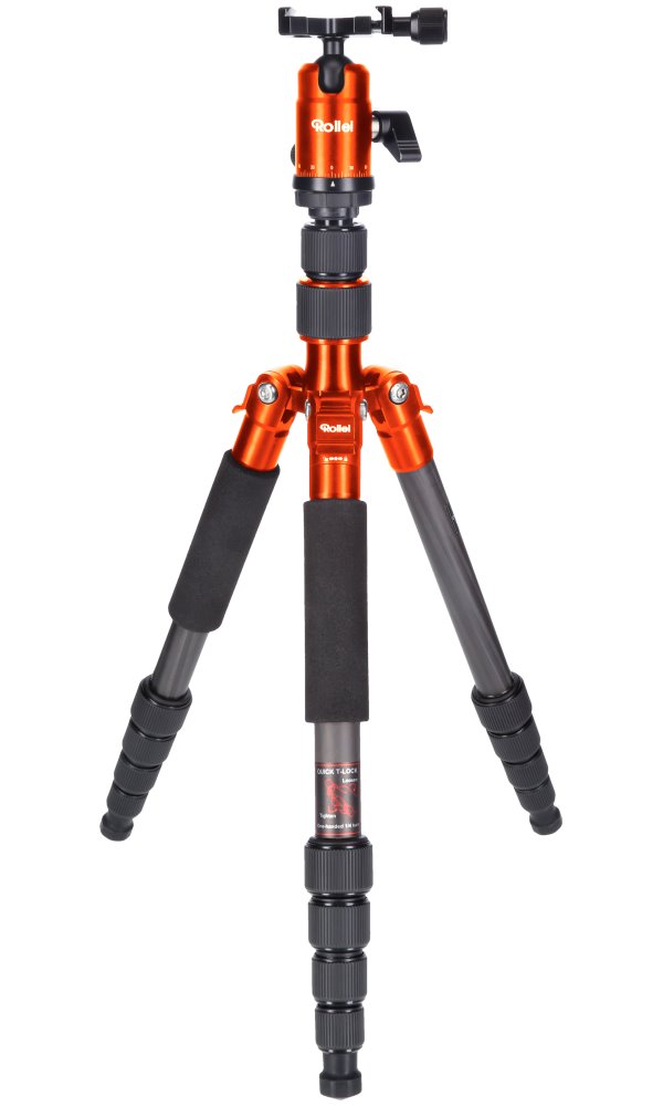 Rollei Stativ Compact Traveler No 1 Carbon/ Zátěž 8kg/ Vytažený 142 cm/ Karbon/ Oranžový