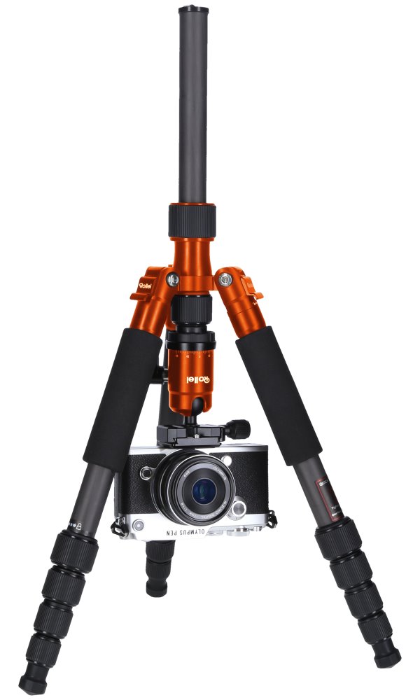 Rollei Stativ Compact Traveler No 1 Carbon/ Zátěž 8kg/ Vytažený 142 cm/ Karbon/ Oranžový