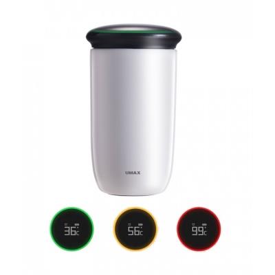 UMAX chytrá láhev Cooling Cup C2 White/ upozornění na pitný režim/ objem 220ml/ provoz 30 dní/ USB/ ocel