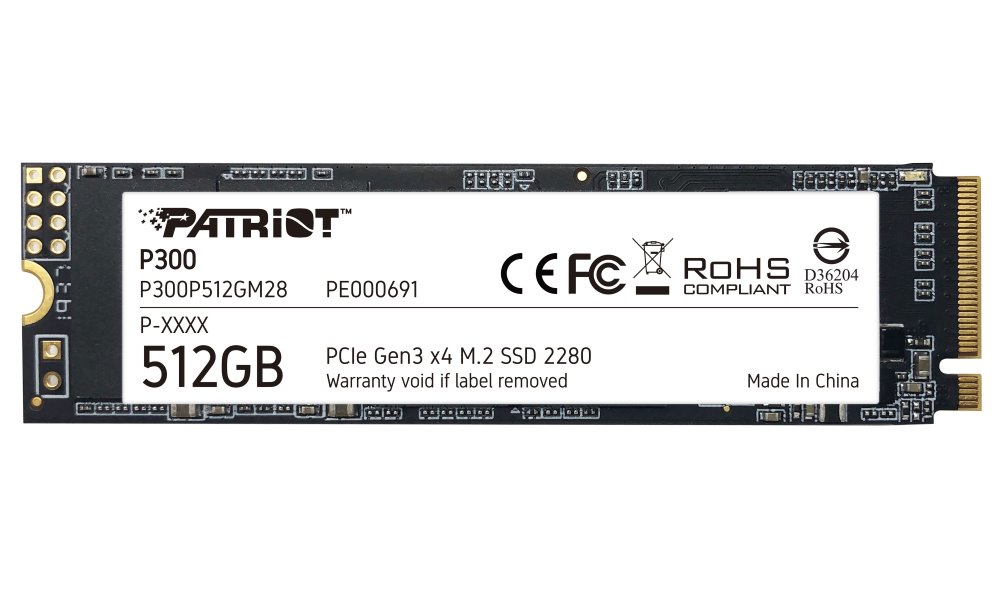 PATRIOT P300 512GB SSD / Interní / M.2 PCIe Gen3 x4 NVMe 1.3 / 2280
