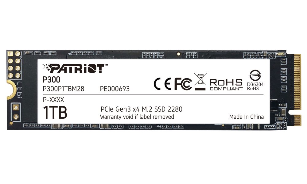 PATRIOT P300 1TB SSD / Interní / M.2 PCIe Gen3 x4 NVMe 1.3 / 2280