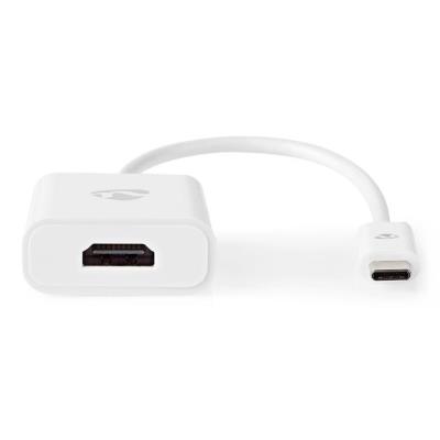 NEDIS redukční kabel s adaptérem/ USB-C zástrčka – HDMI zásuvka/ bílý/ blistr/ 20cm