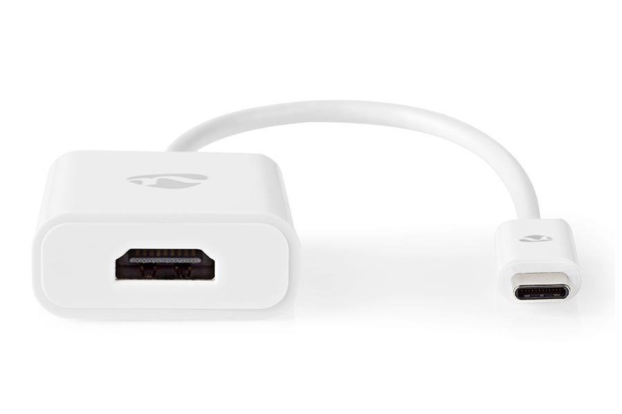 NEDIS redukční kabel s adaptérem/ USB-C zástrčka – HDMI zásuvka/ bílý/ plastový sáček/ 20cm
