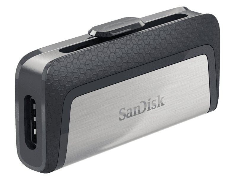 SanDisk Ultra Dual USB-C Drive 128GB / USB 3.0 Typ-C /  USB 3.0 Typ-A / stříbrný