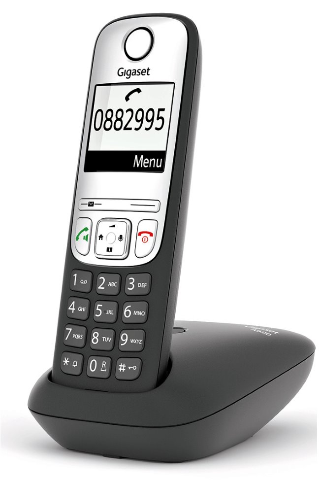 SIEMENS GIGASET A690HX - DECT/GAP přídavné sluchátko vč. nabíječky pro bezdrátový telefon, barva černá/ stříbrná