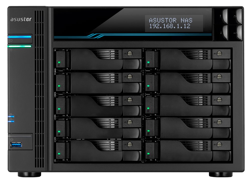 Asustor NAS AS6510T / 10x 2,5"/3,5" SATA III, 2x M.2/ Intel ATOM C3538 2.1 GHz/ 8GB/ 2x 10 GbE + 2x 2.5 GbE/ 2x USB 3.2