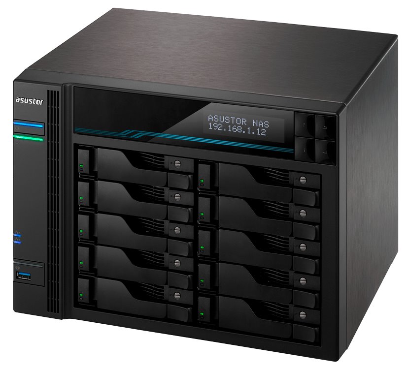 Asustor NAS AS6510T / 10x 2,5"/3,5" SATA III, 2x M.2/ Intel ATOM C3538 2.1 GHz/ 8GB/ 2x 10 GbE + 2x 2.5 GbE/ 2x USB 3.2