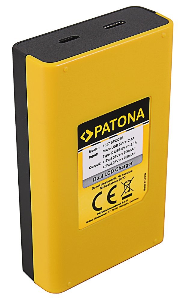 PATONA nabíječka pro digitální kameru Dual GoPro MAX s LCD/ micro USB/ USB Type-C